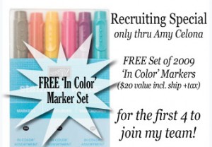 FREE set of 'In Color' Marker for the first four to sign up!