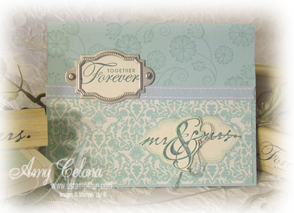 This elegant wedding card was made with the soon retiring In Color Soft 